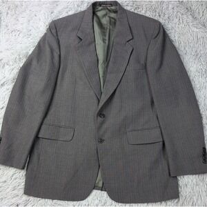 Vintage Gentry Jacket Mens 44 R Gray Wool Suit Coat Button Up Preppy